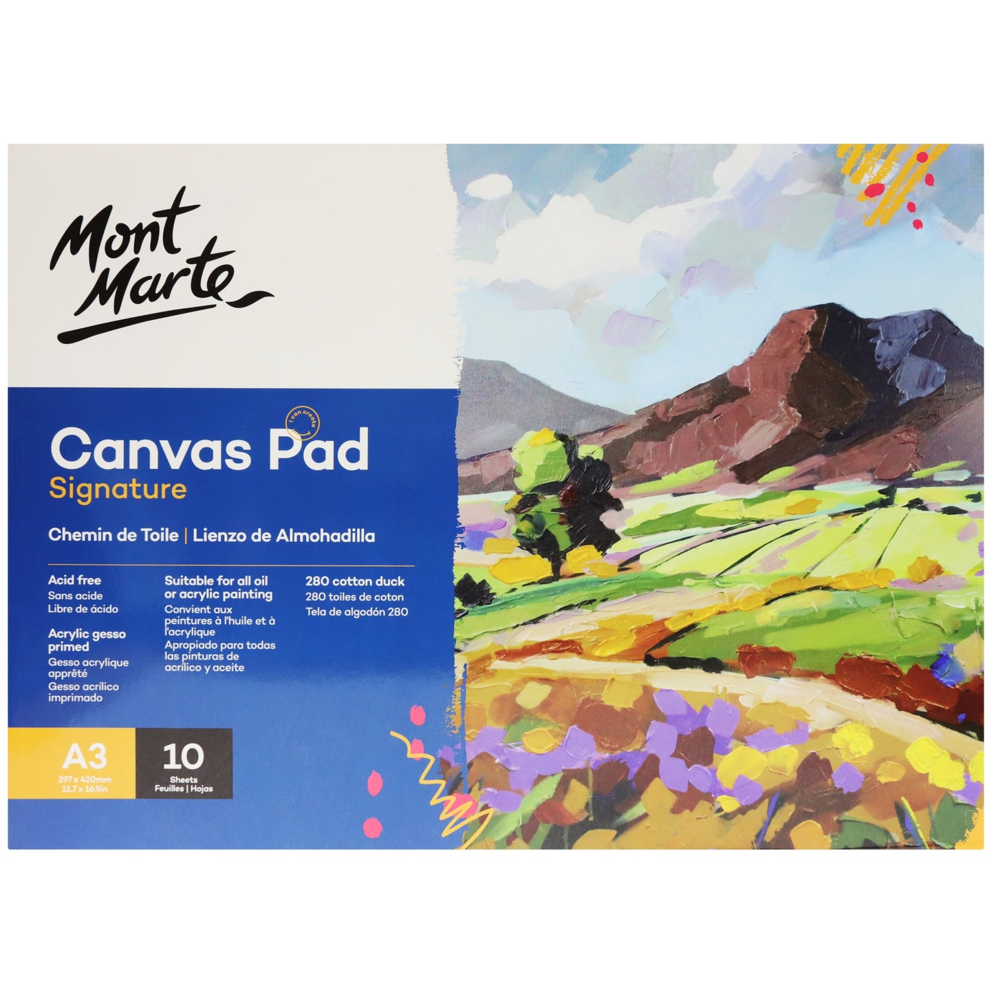 Mont Marte Canvas Pad A3 280gsm 10 Sheets
