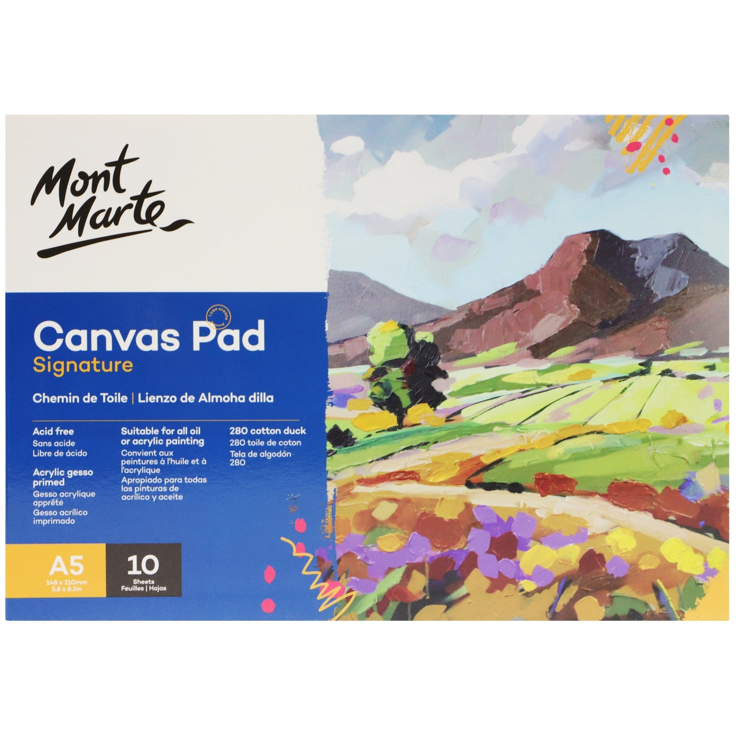 Mont Marte Canvas Pad A5 280gsm 10 Sheets
