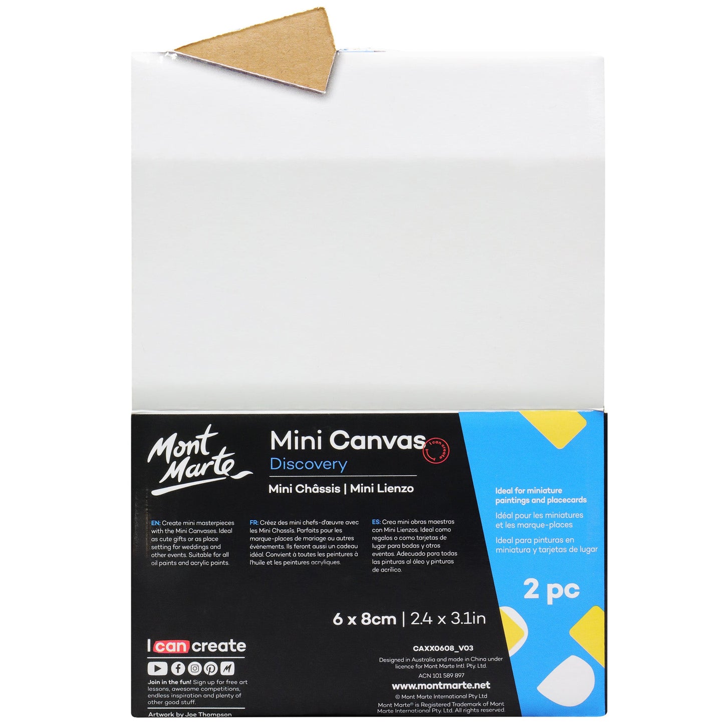 Mont Marte Mini Canvas 6 x 8cm 2pc