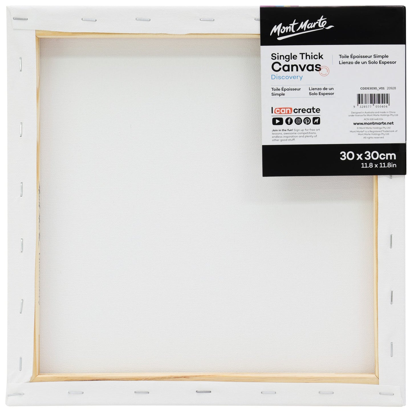 Mont Marte Discovery Canvas Single Thick 30 x 30cm