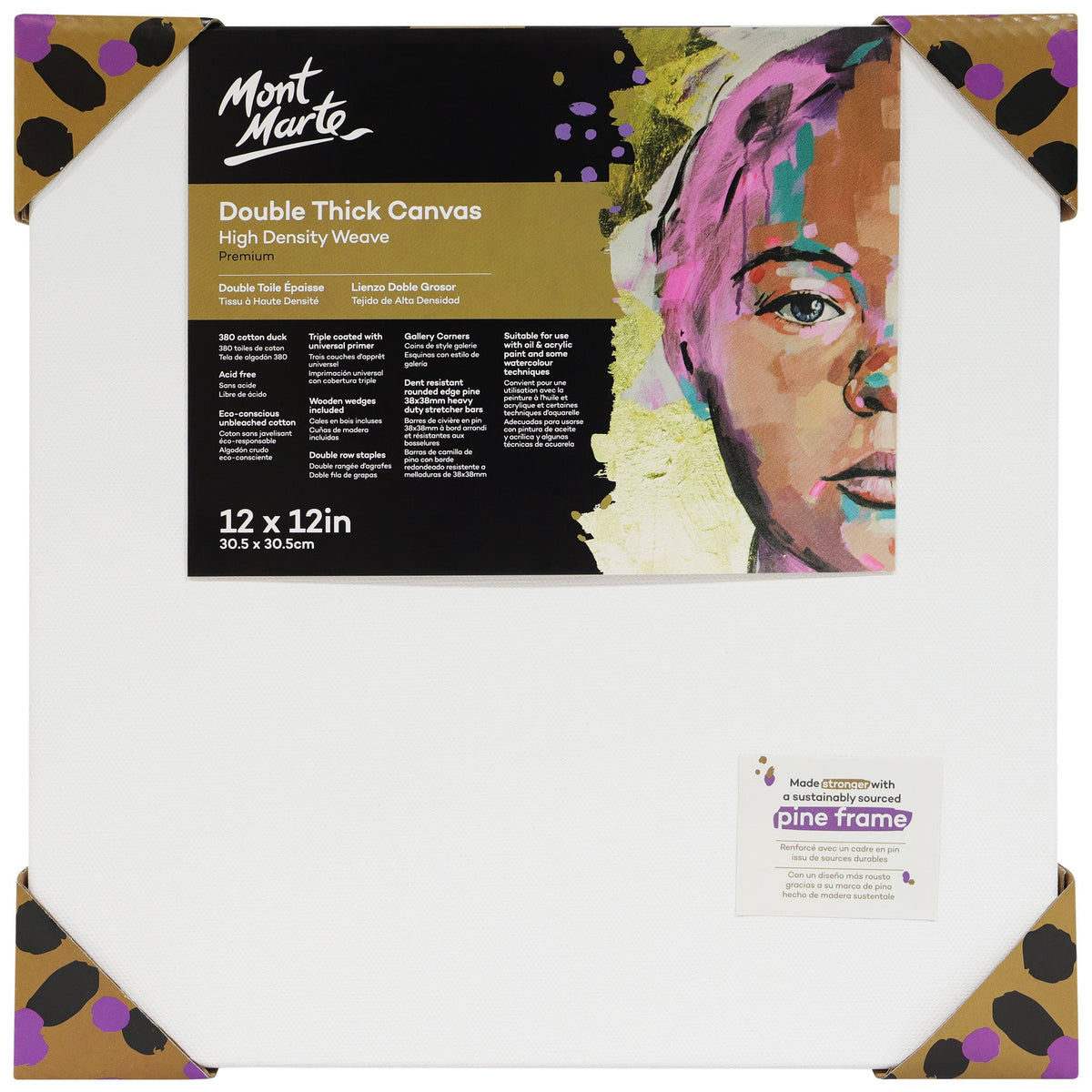 Mont Marte Premium Canvas Double Thick 12" x 12" - 30.5 x 30.5cm