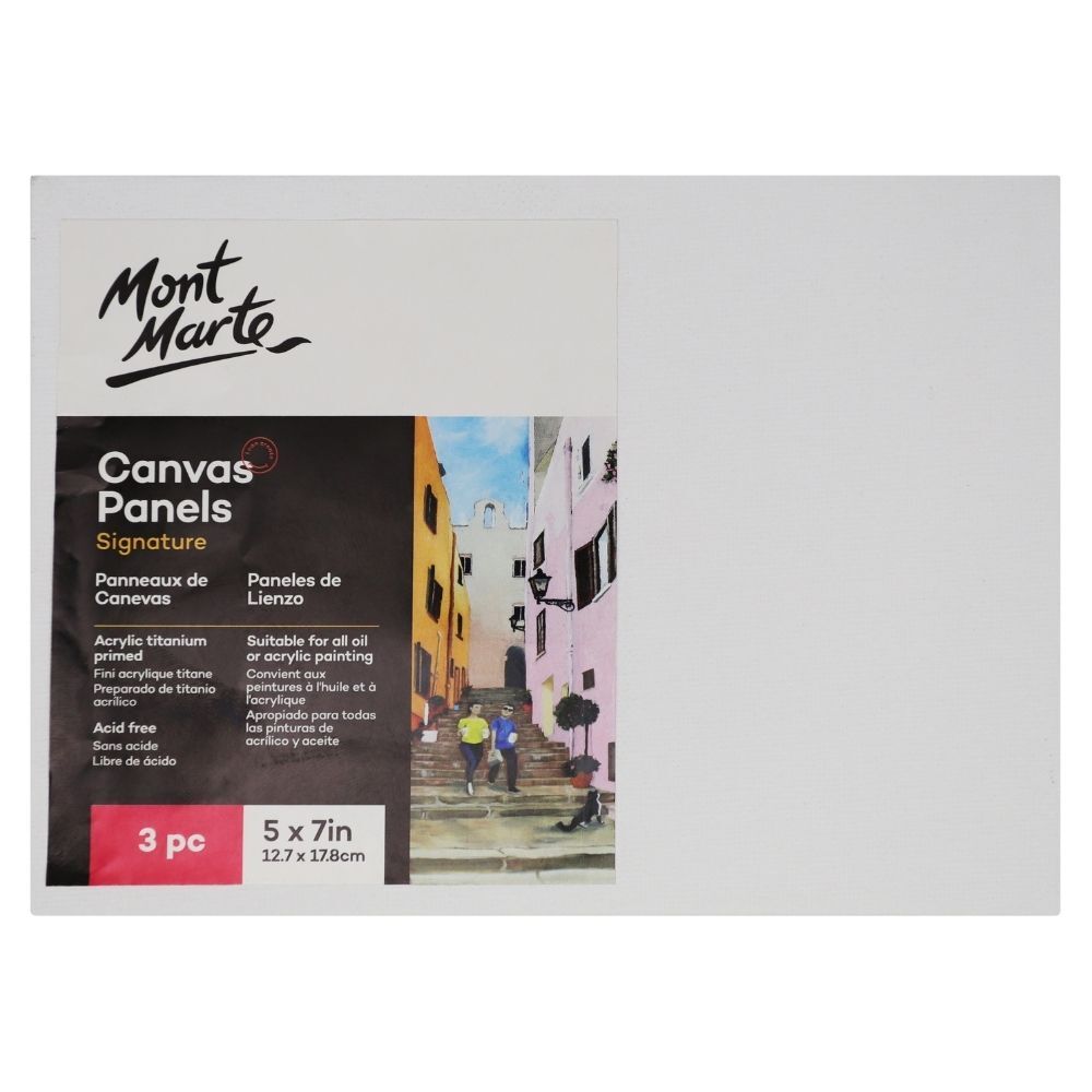 Mont Marte Signature Canvas Panel 5" x 7" - 12.7 x 17.8cm - Pk3
