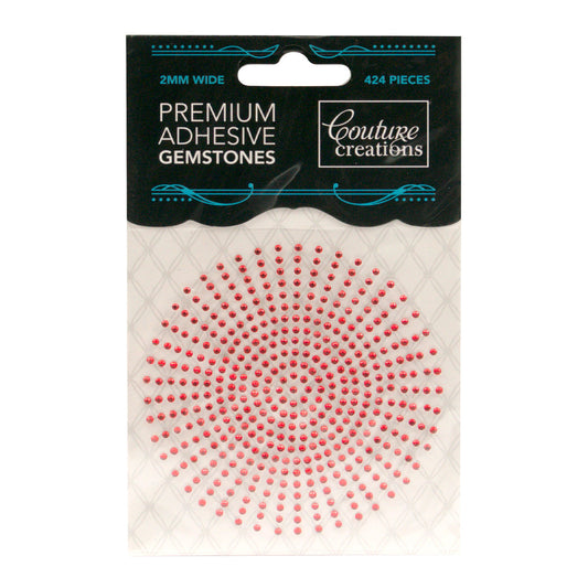 CC Gemstones 2mm Adhesive- Maraschino Red 424pce