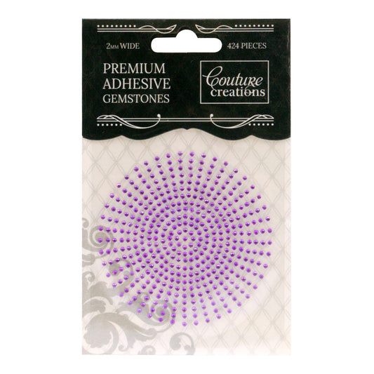 CC Gemstones 2mm Adhesive - Amethyst Purple 424pce