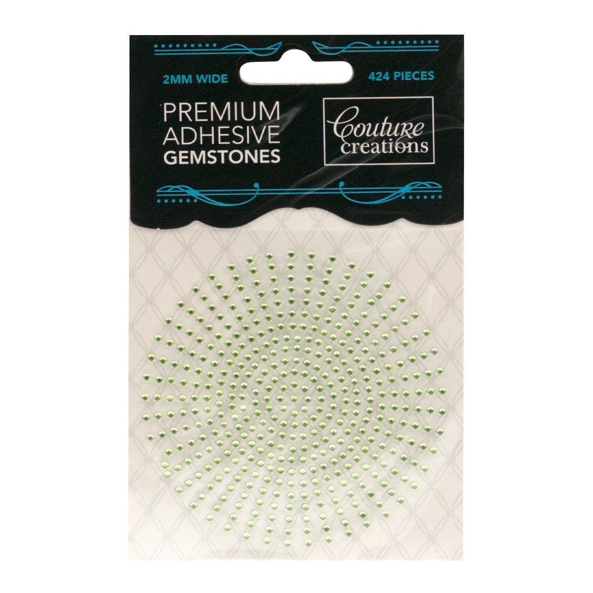 CC Gemstones 2MM Adhesive - Celadon Green 424pce