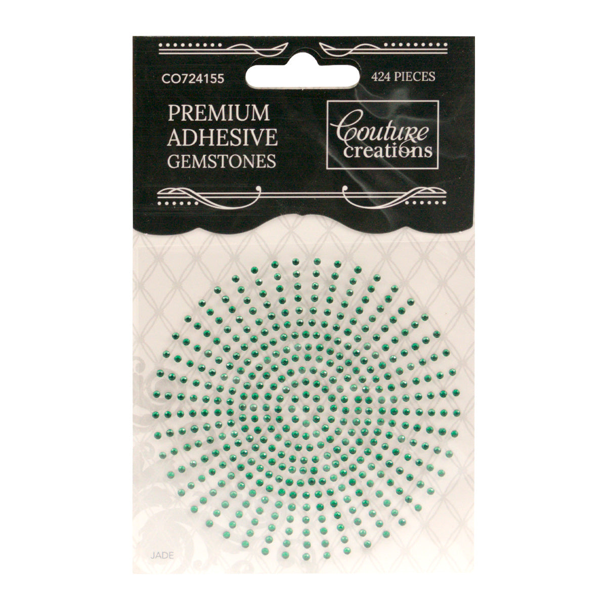 CC Gemstones 2mm Adhesive - Jade Green 424pce