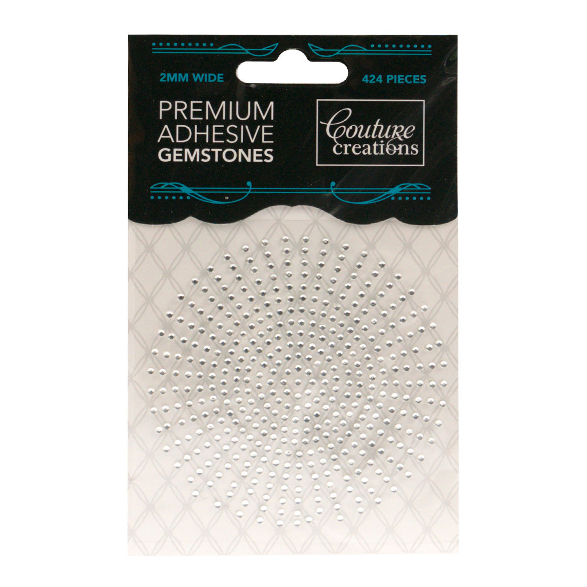 CC Gemstones 2mm Adhesive- Crystal 424pce