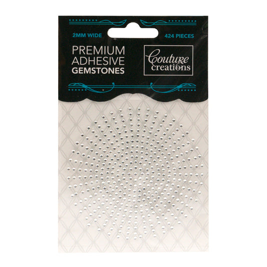 CC Gemstones 2mm Adhesive- Crystal 424pce