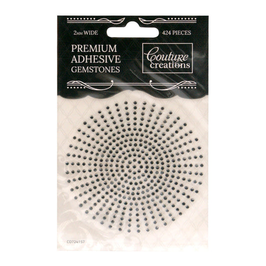 CC Gemstones 2mm Adhesive - Onyx Black 424pce