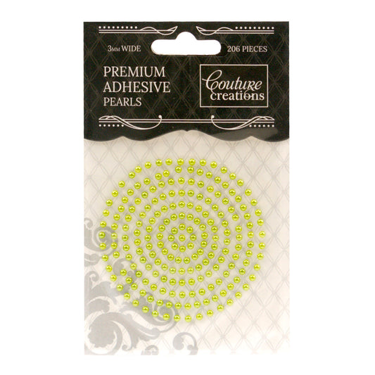 CC Pearls 3mm Adhesive - Grass Green 206pce