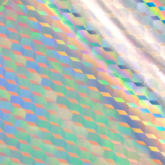 Foil - Silver (Iridescent Cube Pattern) - Heat activated