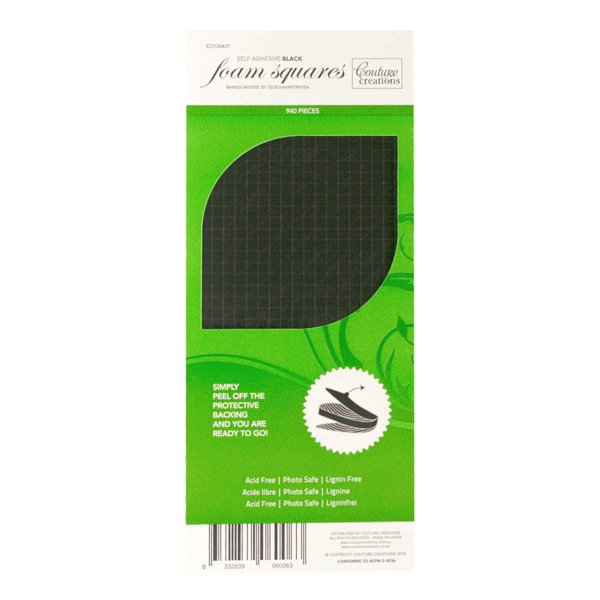 Adhesive - 3D Foam - Black - Squares (940 pcs)