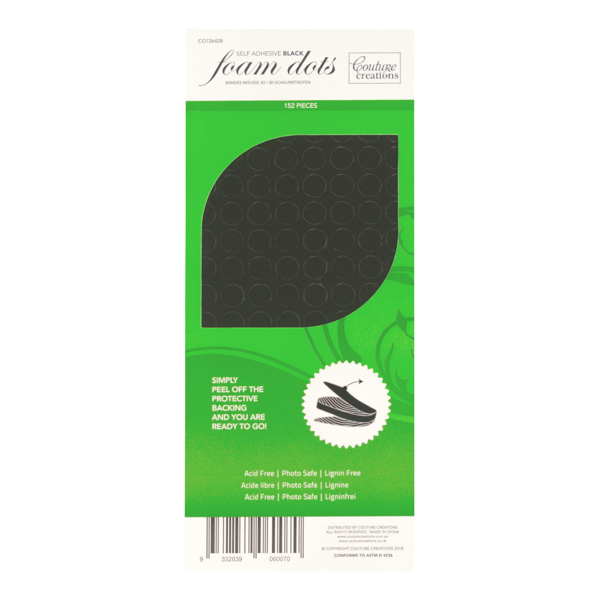 CC Black 3D Adhesive Foam Dots 10x2mm 152pcs