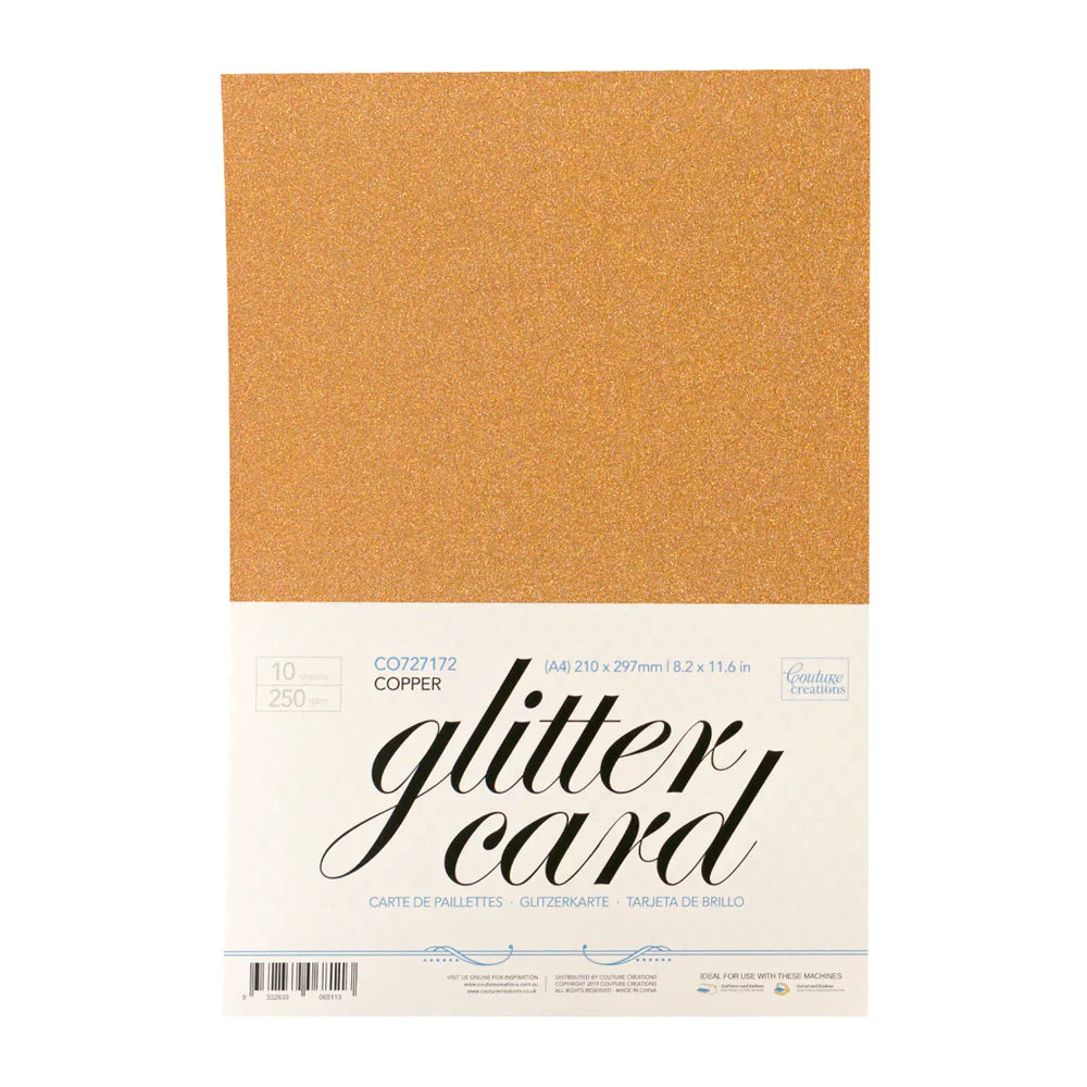 CC Glitter Card A4 Pk10 Copper