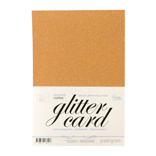 CC Glitter Card A4 Pk10 Copper