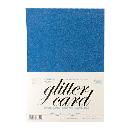 A4 Glitter Card 10 sheets per pack 250gsm - Blue