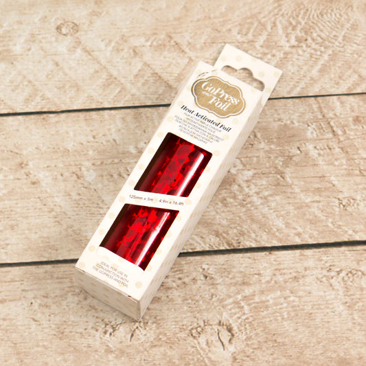 CC GoPress Heat Activated Foil RED (IRIDESCENT TRIANGULAR PATTERN)