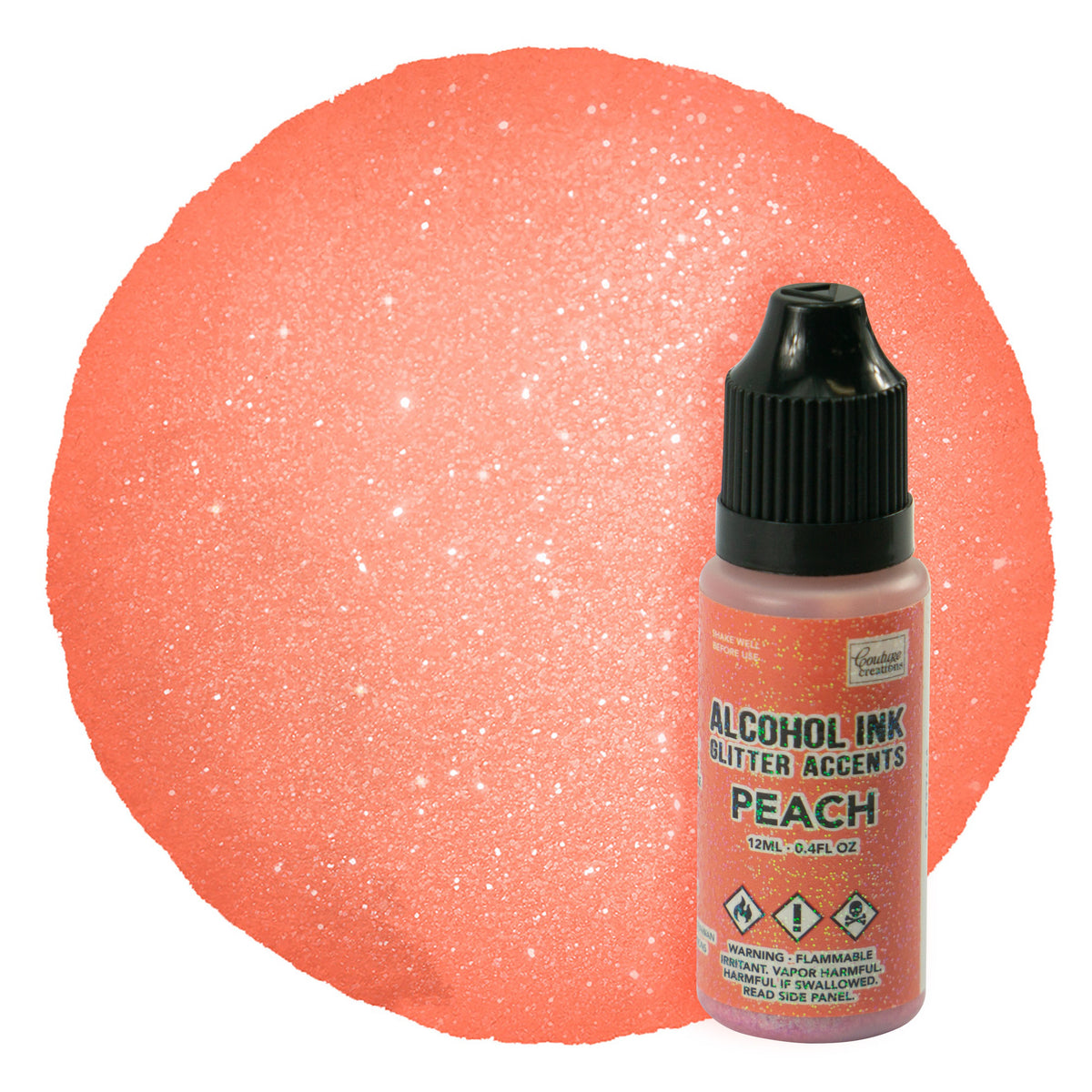 CC Alcohol Ink Glitter Accents Peach 12ml