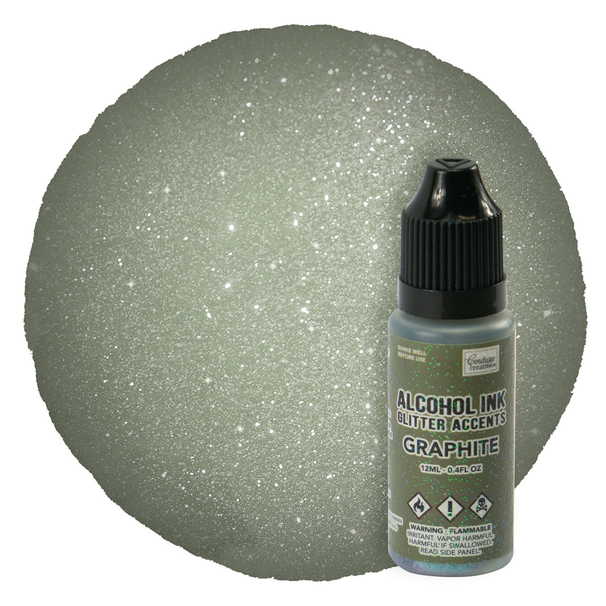 CC Alcohol Ink Glitter Accents Graphite 12ml
