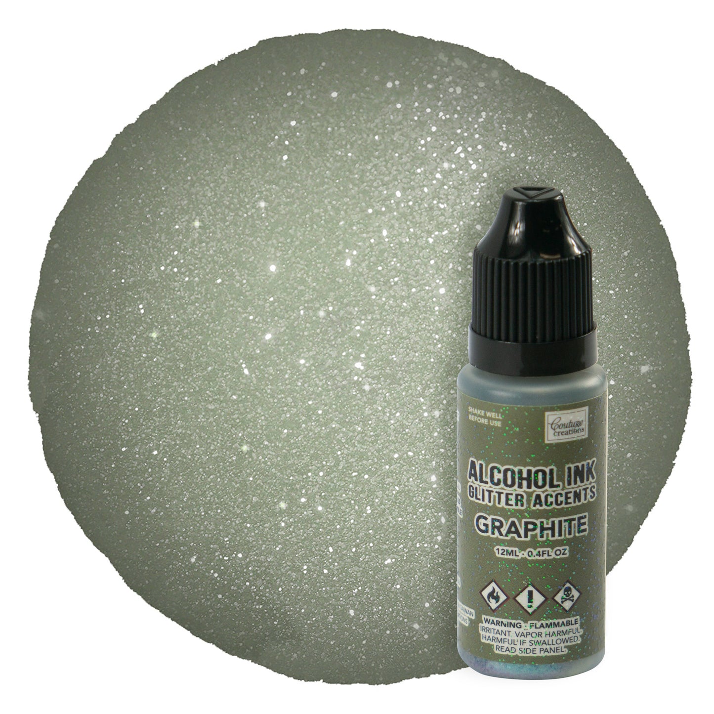 CC Alcohol Ink Glitter Accents Graphite 12ml