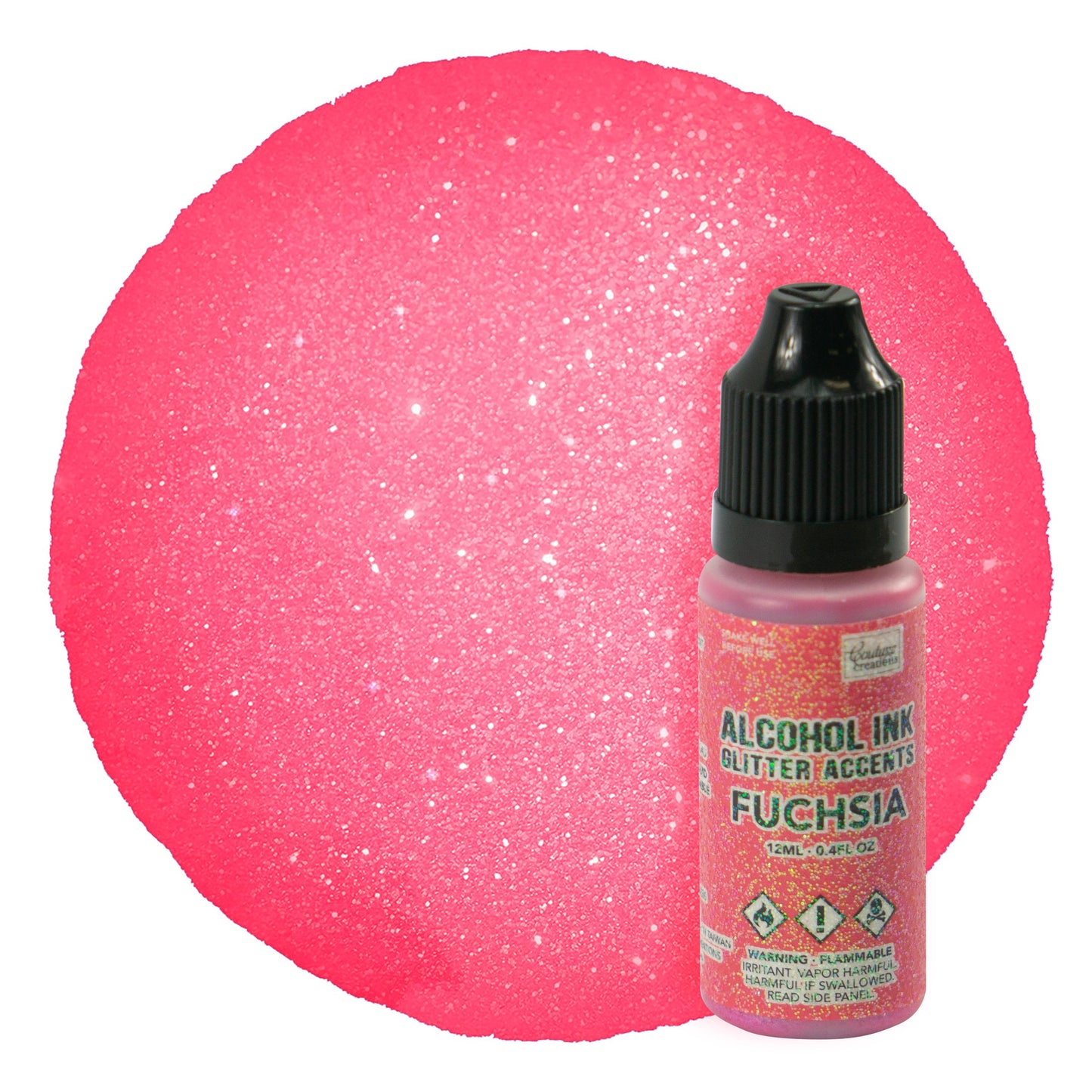 CC Alcohol Ink Glitter Accents - Fuchsia - 12mL | 0.4fl oz