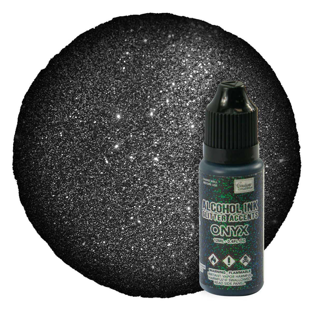 CC Alcohol Ink Glitter Accents Onyx 12ml