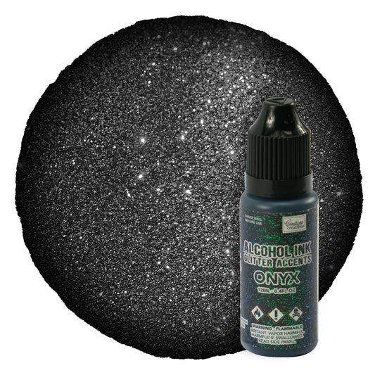CC Alcohol Ink Glitter Accents Onyx 12ml