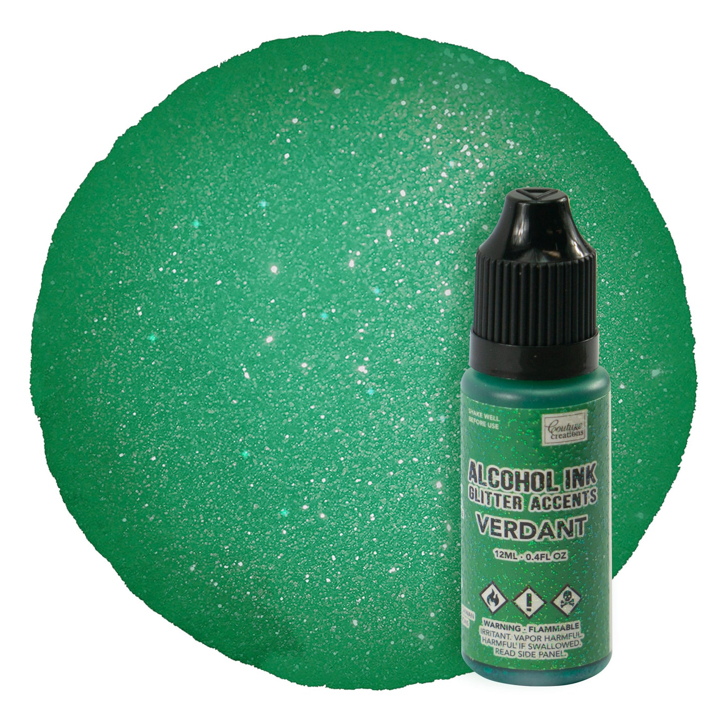 CC Alcohol Ink Glitter Accents - Verdant - 12mL | 0.4fl oz
