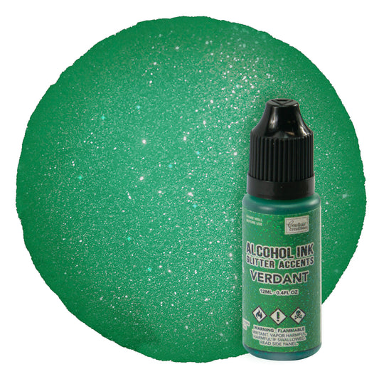 CC Alcohol Ink Glitter Accents - Verdant - 12mL | 0.4fl oz