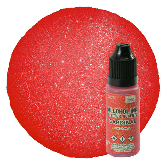 CC Alcohol Ink Glitter Accents Cardinal 12ml