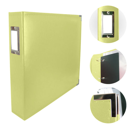 CC Faux Leather 12X12 3D Ring Album KIWI GREEN