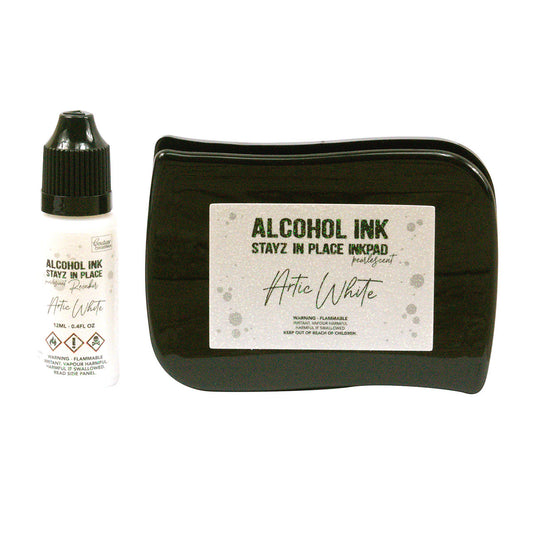 Stayz in Place Alcohol Ink Pad w/Reinker Artic White Pearlescent