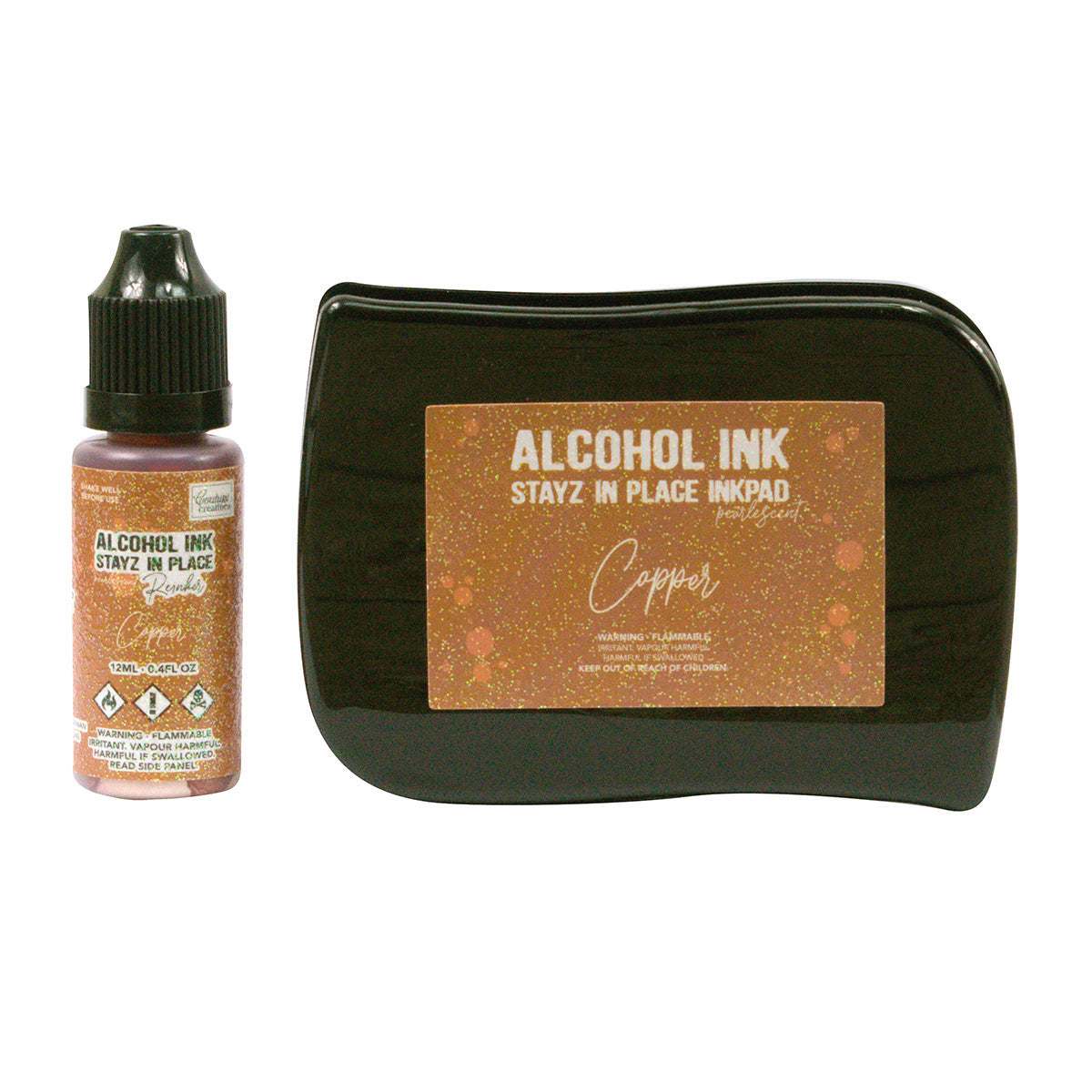 Stayz in Place Alcohol Ink Pad w/Reinker Copper Pearlescent