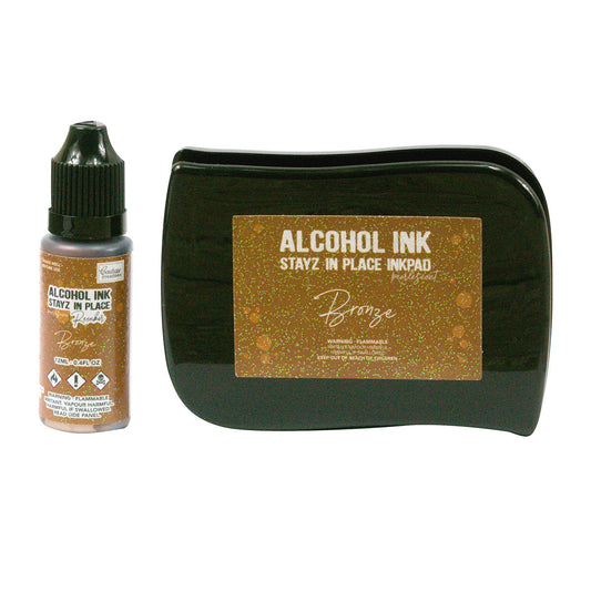 Stayz in Place Alcohol Ink Pad w/Reinker Bronze Pearlescent