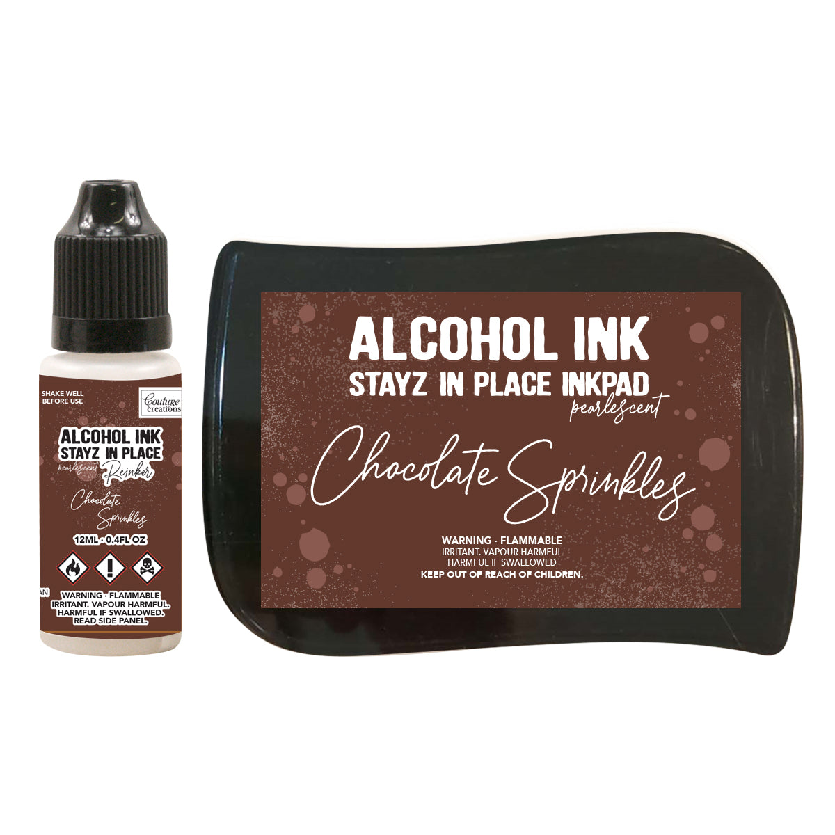Stayz in Place Alcohol Ink Pad w/Reinker Chocolate Sprinkles Pearlescent