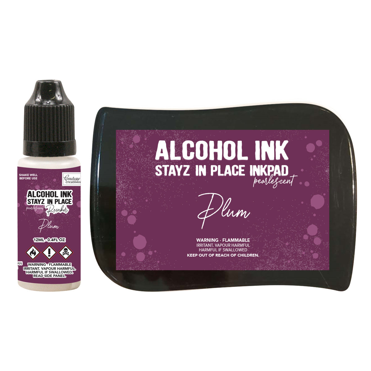 Stayz in Place Alcohol Ink Pad w/Reinker Plum Pearlescent