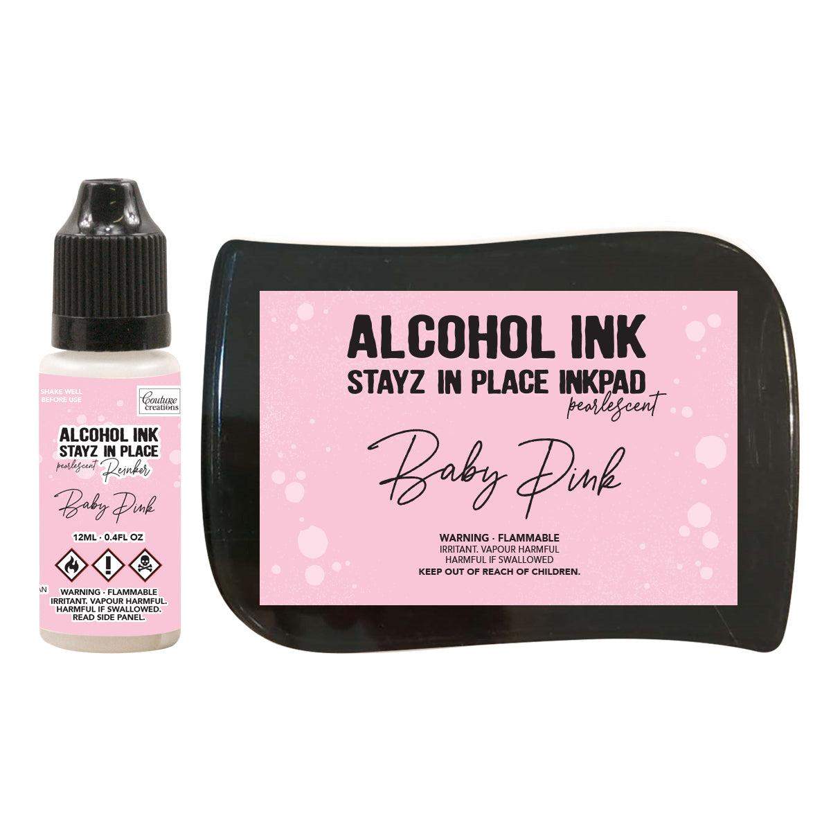 Stayz in Place Alcohol Ink Pad w/Reinker Baby Pink Pearlescent