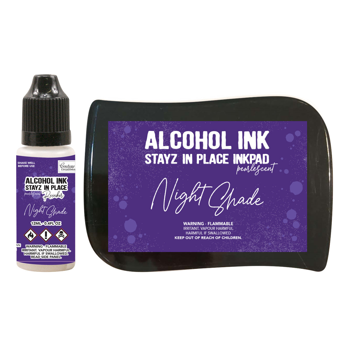 Stayz in Place Alcohol Ink Pad w/Reinker Night Shade Pearlescent