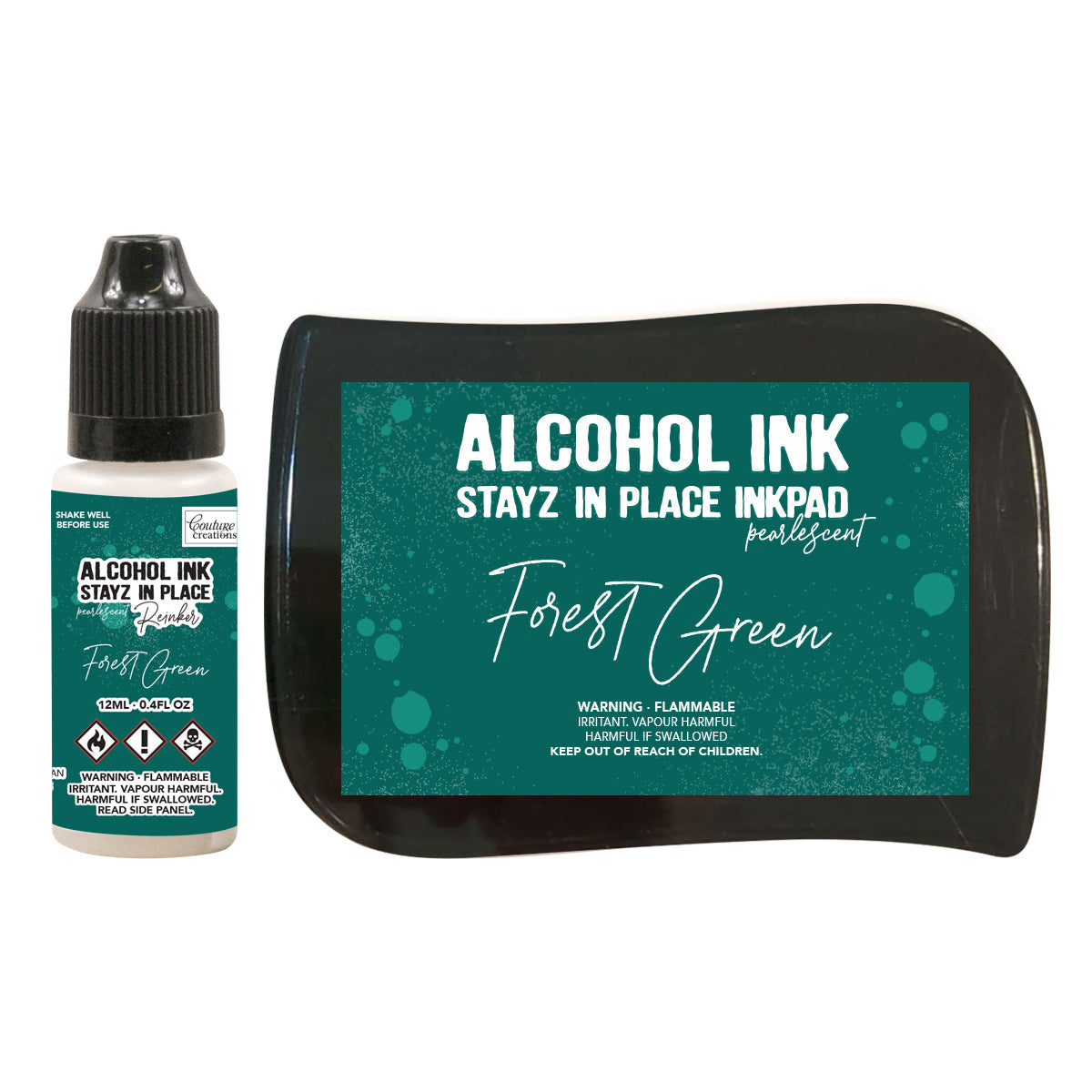 Stayz in Place Alcohol Ink Pad w/Reinker Forest Green Pearlescent