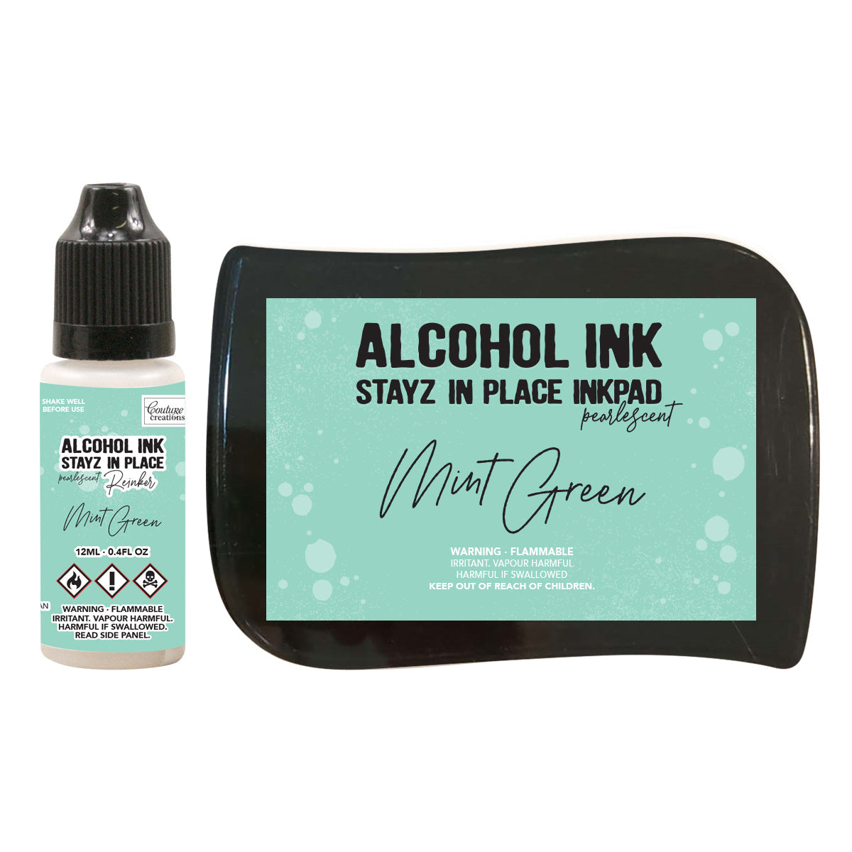 Stayz in Place Alcohol Ink Pad w/Reinker Mint Green Pearlescent