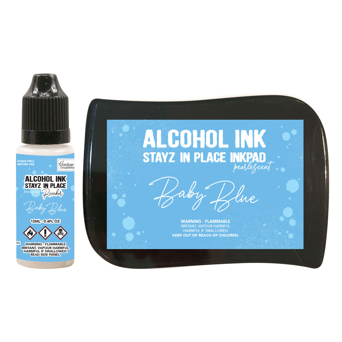 Stayz in Place Alcohol Ink Pad w/Reinker Baby Blue Pearlescent