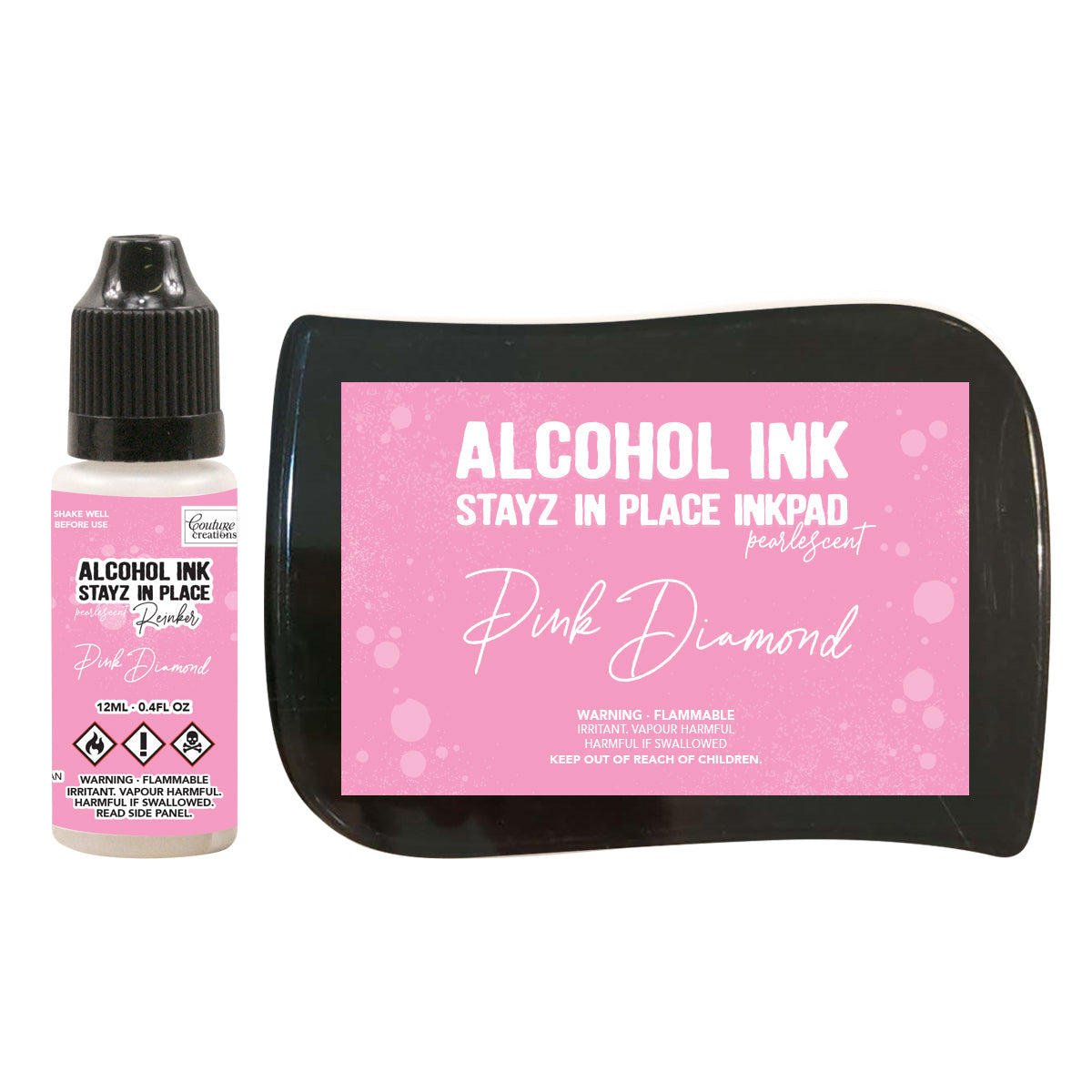 Stayz in Place Alcohol Ink Pad w/Reinker Pink Diamond Pearlescent