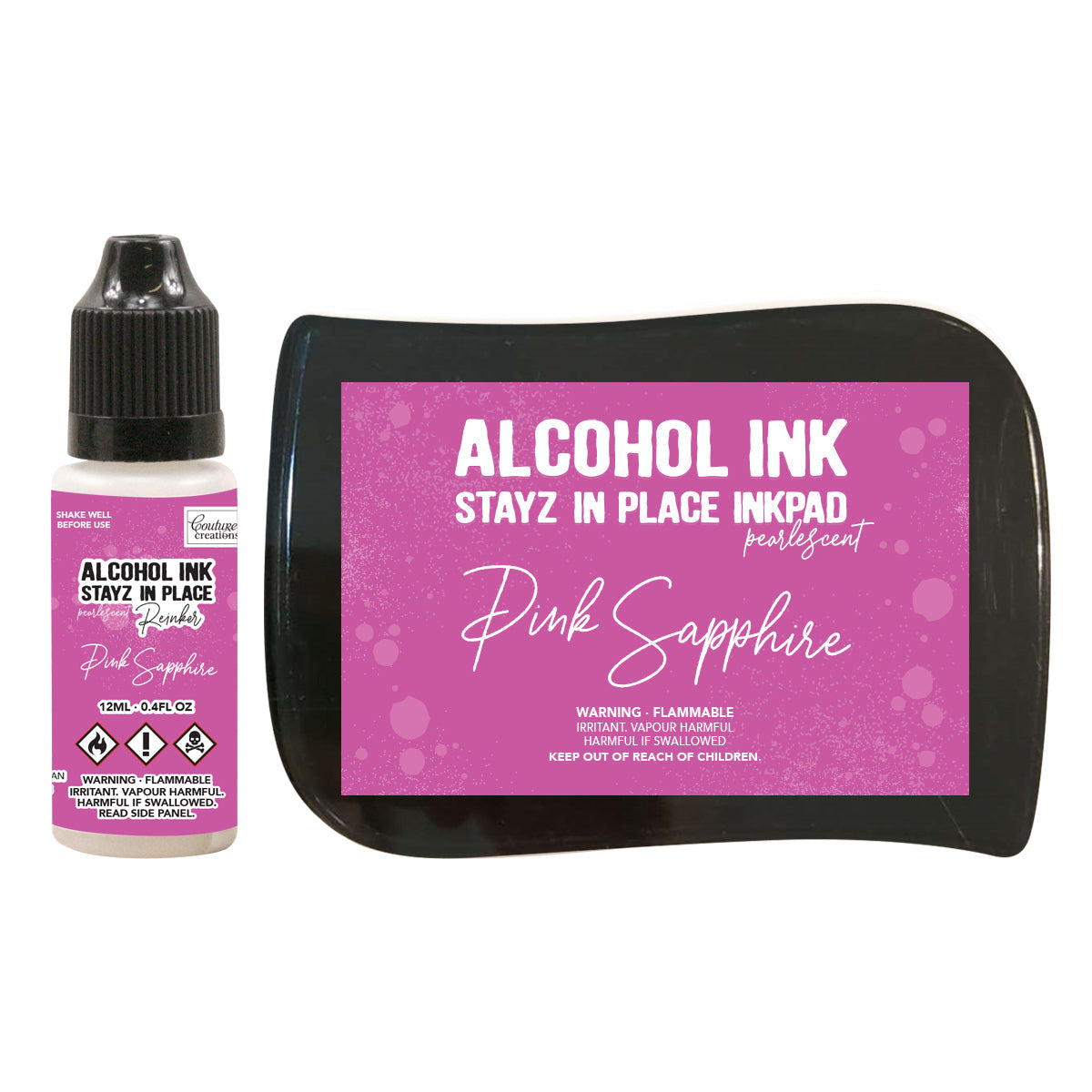 Stayz in Place Alcohol Ink Pad w/Reinker Pink Sapphire Pearlescent