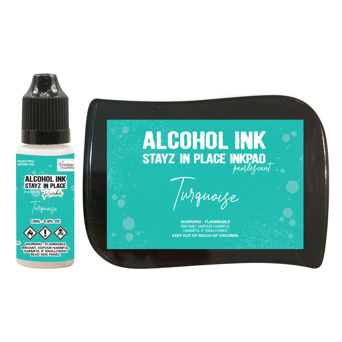 Stayz in Place Alcohol Ink Pad w/Reinker Turquoise Pearlescent