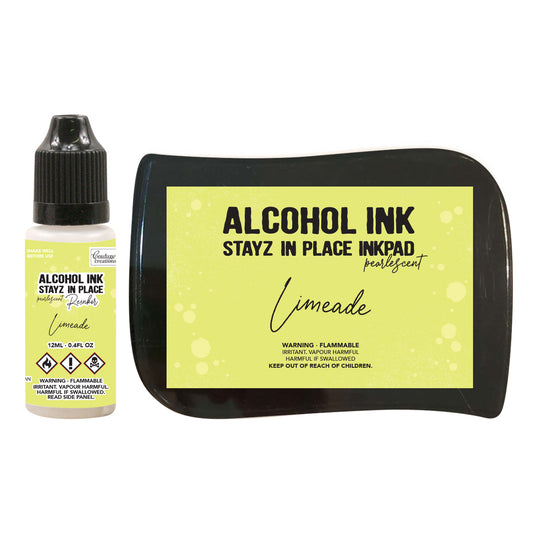 Limeade Pearlescent Alcohol Ink Pad with 12ml reinker