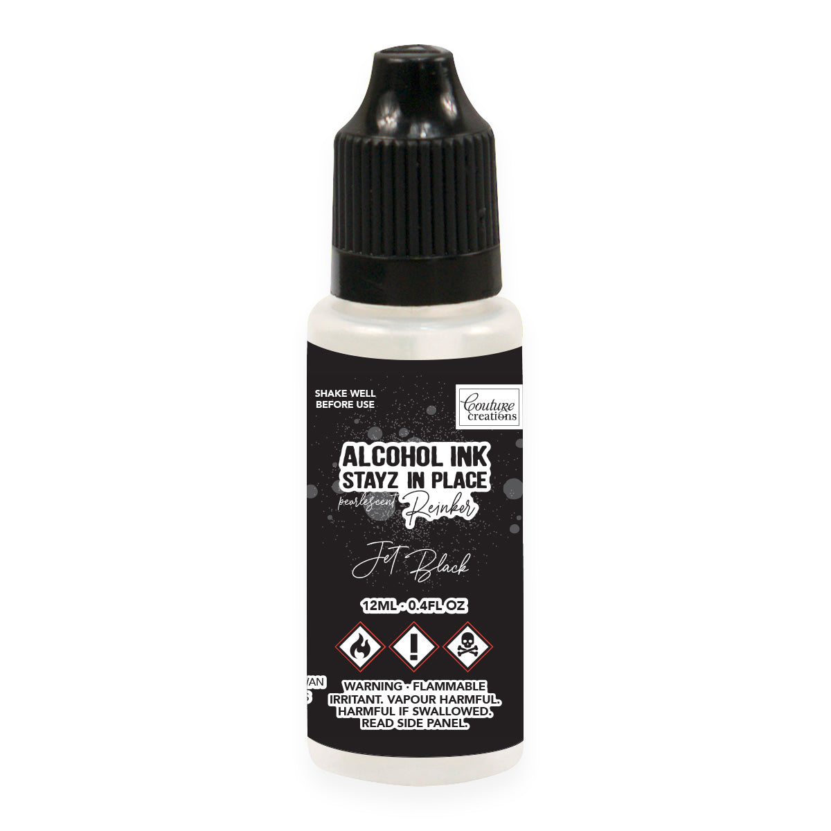 Jet Black Pearlescent Stayz in Place Alcohol Ink Pad Reinker