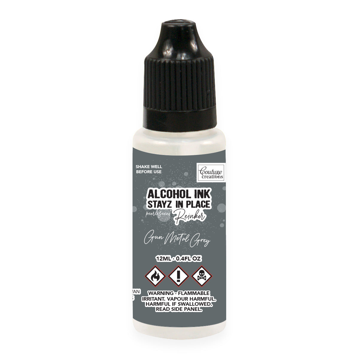 Gun Metal Grey Pearlescent Stayz in Place Alcohol Ink Pad Reinker