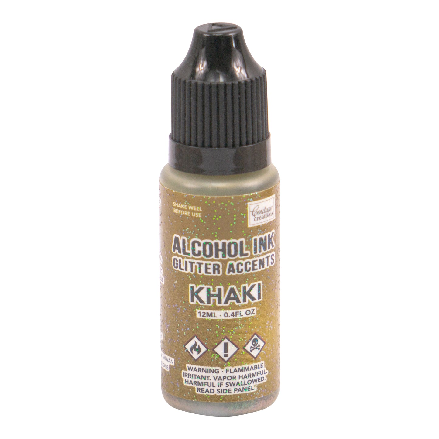 CC Alcohol Ink Glitter Accents Khaki 12ml