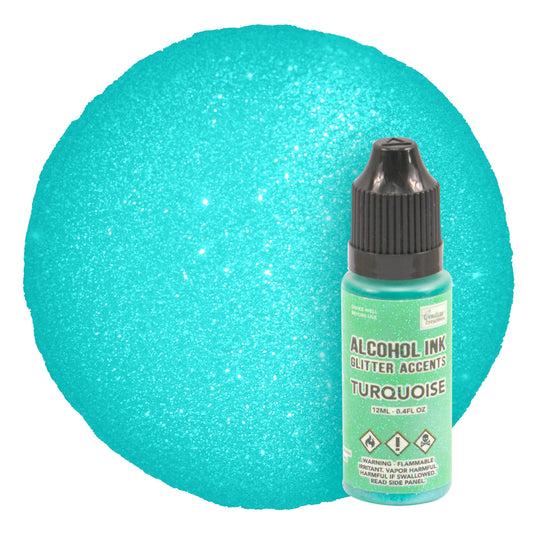 CC Alcohol Ink Glitter Accents Turquoise 12ml