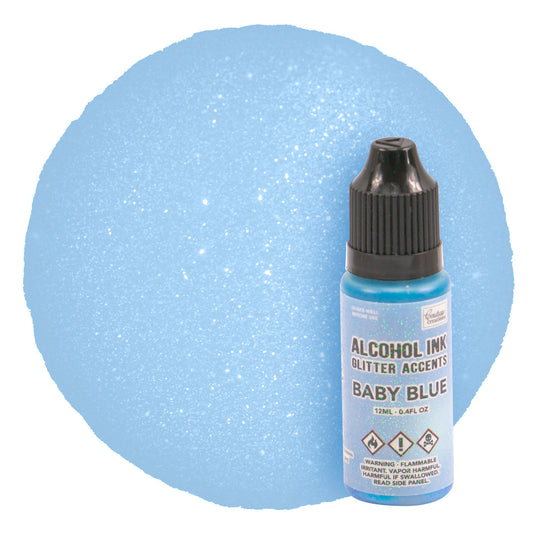 CC Alcohol Ink Glitter Accents Baby Blue 12ml